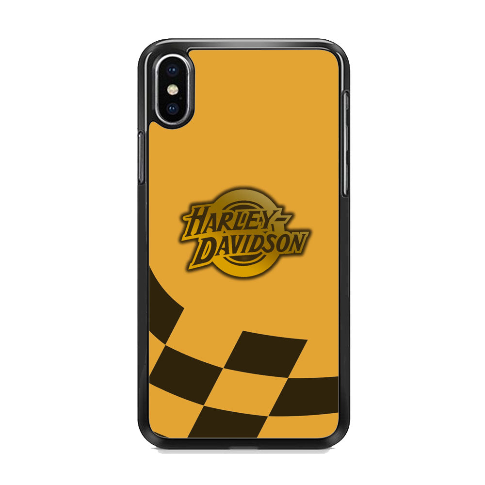 Harley Davidson Gold Logo Flag Racing iPhone Xs Max Case