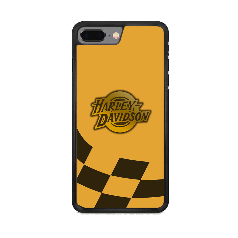 Harley Davidson Gold Logo Flag Racing iPhone 8 Plus Case