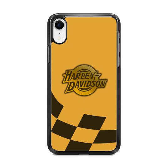 Harley Davidson Gold Logo Flag Racing iPhone XR Case