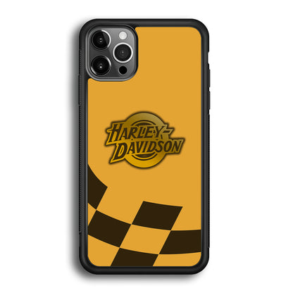 Harley Davidson Gold Logo Flag Racing iPhone 12 Pro Max Case