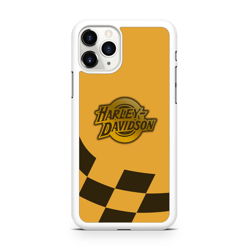 Harley Davidson Gold Logo Flag Racing iPhone 11 Pro Case