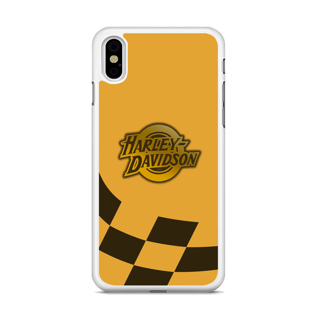 Harley Davidson Gold Logo Flag Racing iPhone Xs Max Case