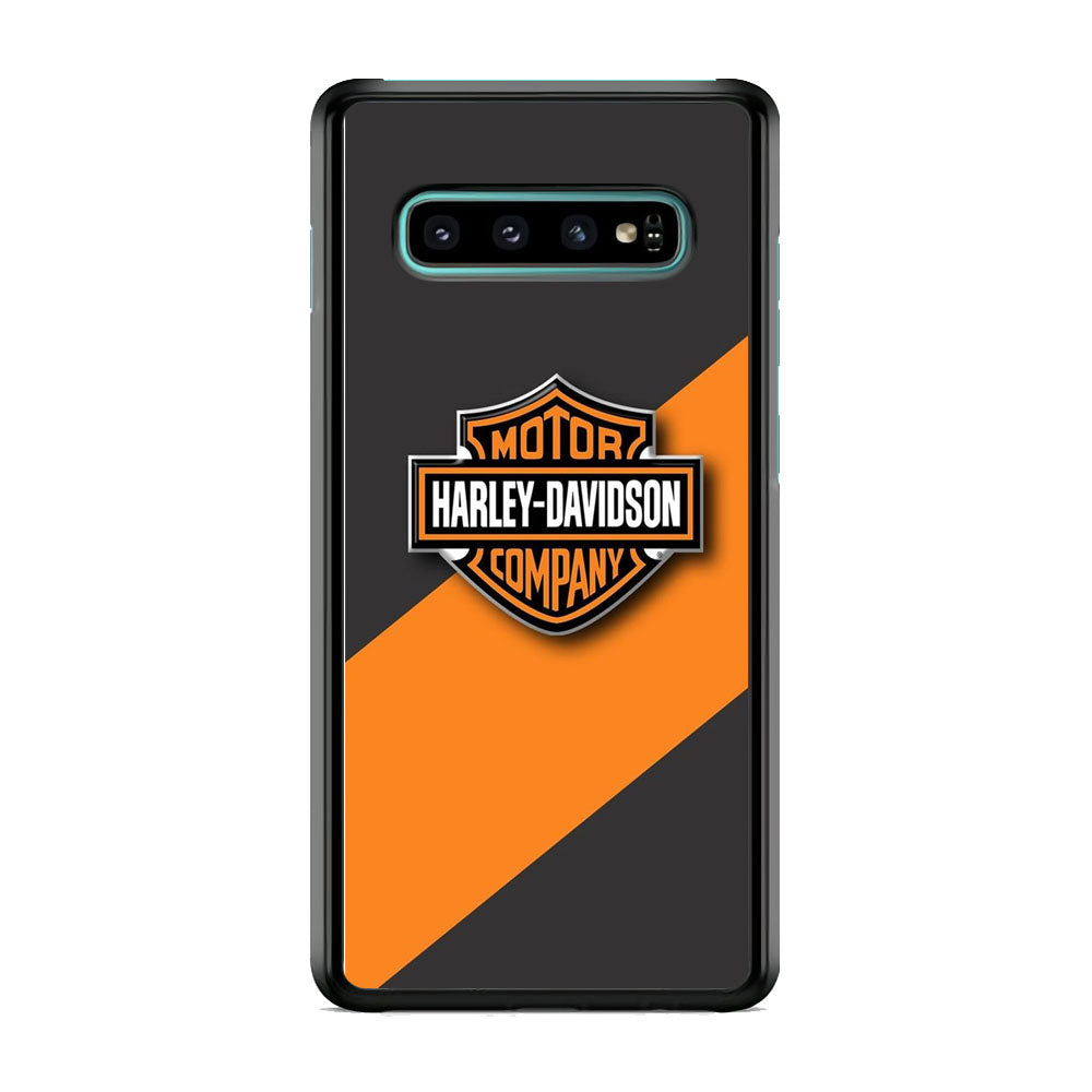 Harley Davidson Logo Stripe Yellow Samsung Galaxy S10 Case