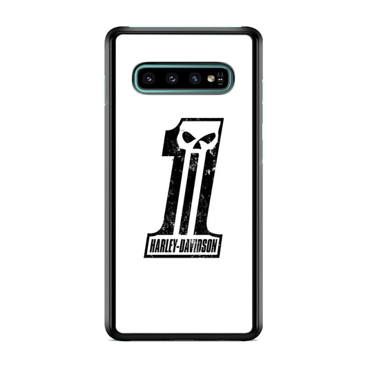 Harley Davidson White Number Skull Samsung Galaxy S10 Case