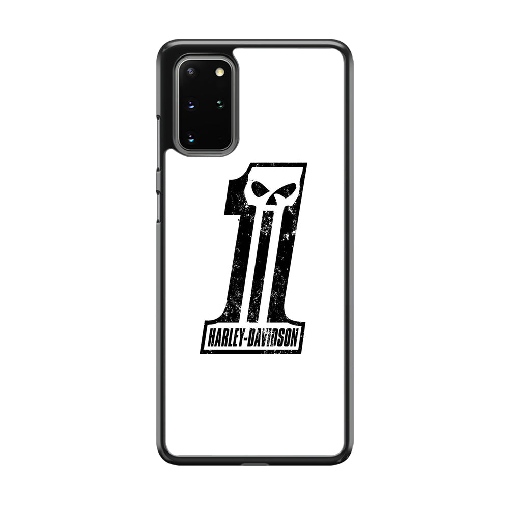 Harley Davidson White Number Skull Samsung Galaxy S20 Plus Case