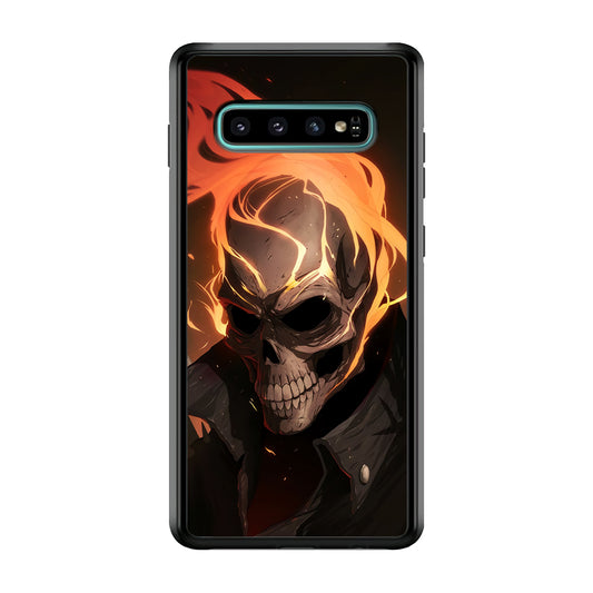 Head Skull Flames Samsung Galaxy S10 Case