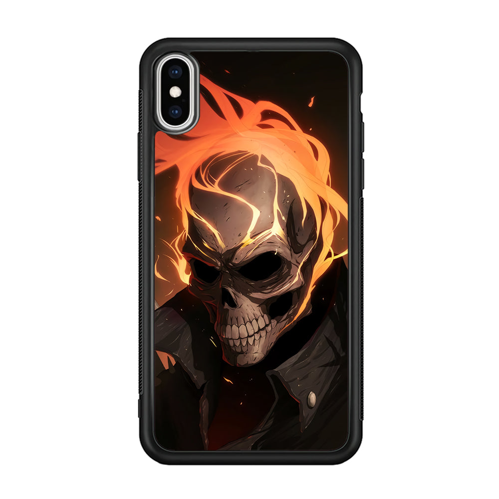 Head Skull Flames iPhone Xs Max Case