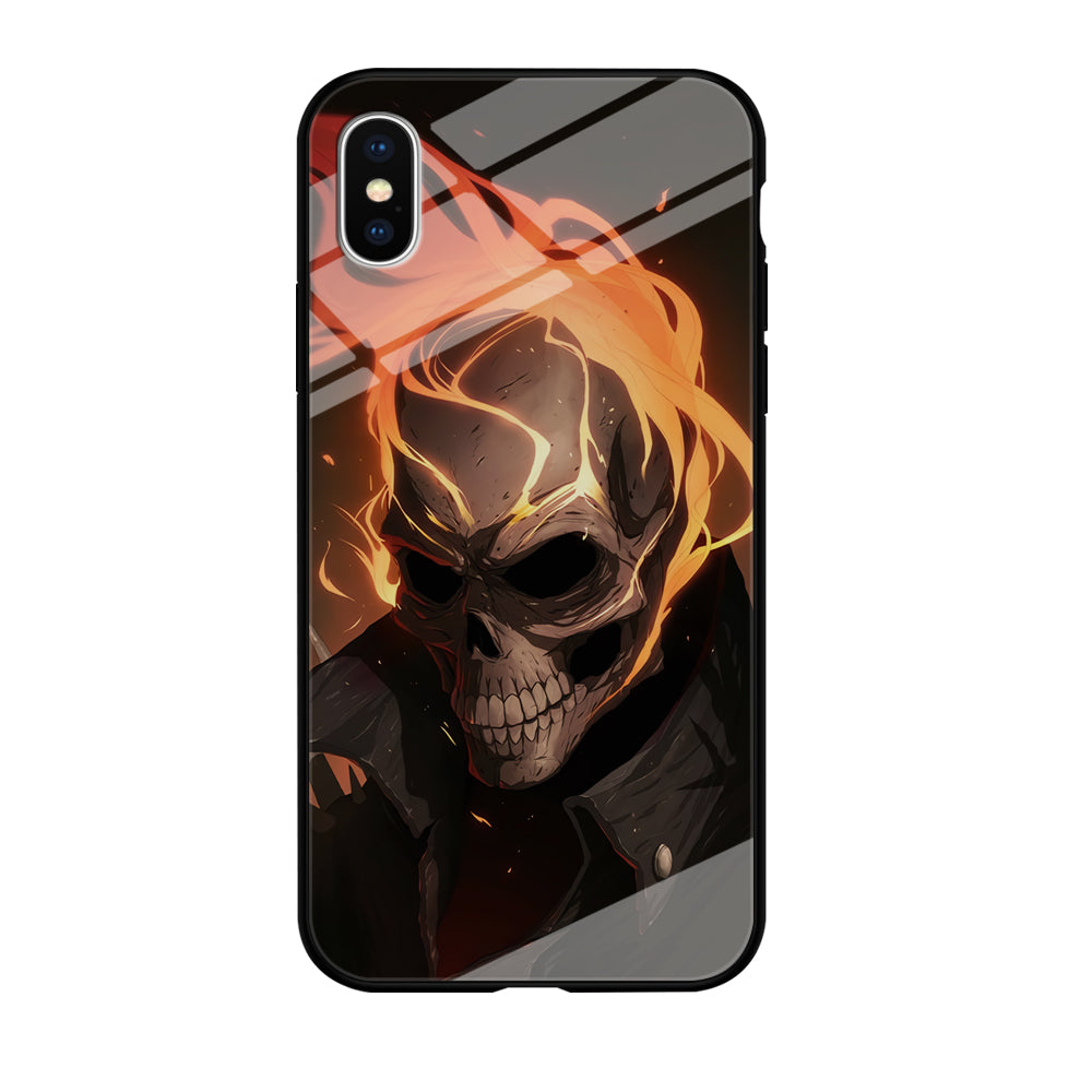 Head Skull Flames iPhone Xs Max Case