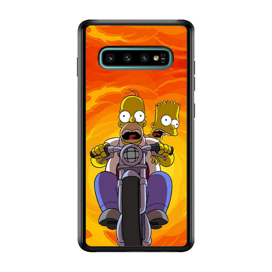 Homer and Bart Rider Samsung Galaxy S10 Case