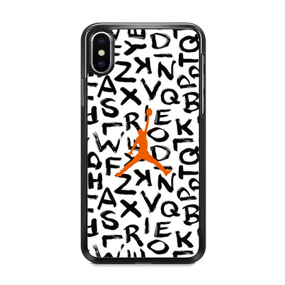 Jordan White Aphabet Orange Logo iPhone X Case