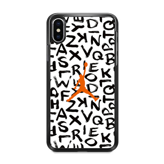 Jordan White Aphabet Orange Logo iPhone Xs Max Case