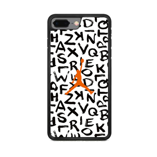 Jordan White Aphabet Orange Logo iPhone 8 Plus Case