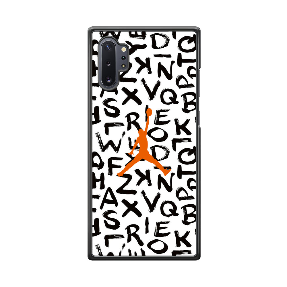 Jordan White Aphabet Orange Logo Samsung Galaxy Note 10 Plus Case