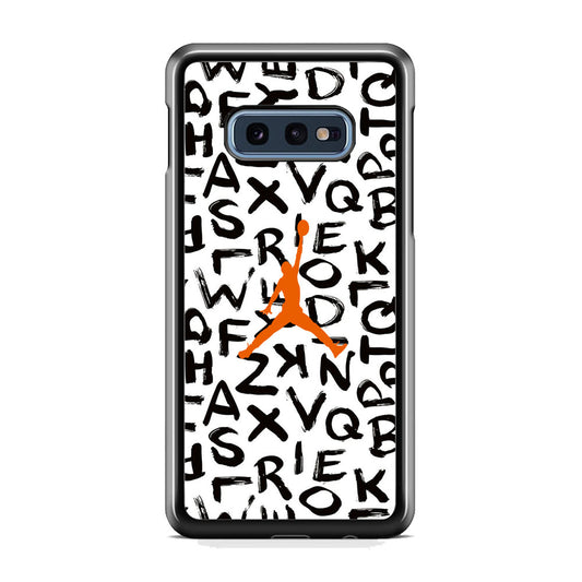 Jordan White Aphabet Orange Logo Samsung Galaxy 10e Case