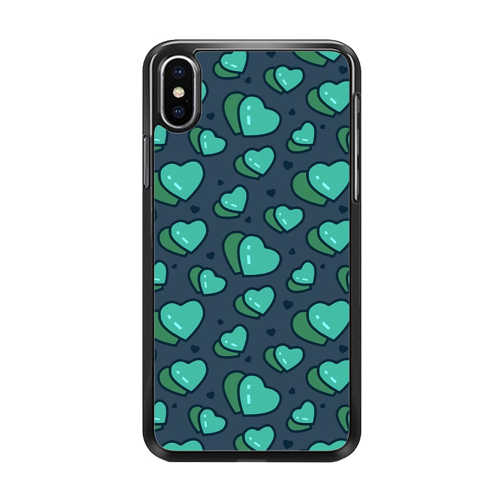 Love Green Doodle iPhone Xs Max Case