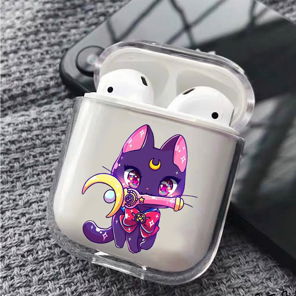 Luna Cute The Cat Protective Clear Case Cover For Apple Airpods