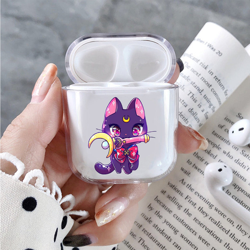 Luna Cute The Cat Protective Clear Case Cover For Apple Airpods