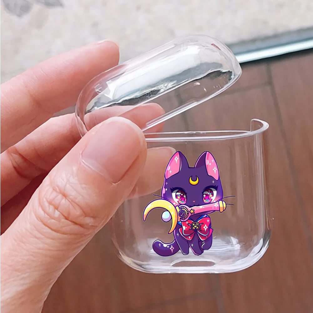 Luna Cute The Cat Protective Clear Case Cover For Apple Airpods