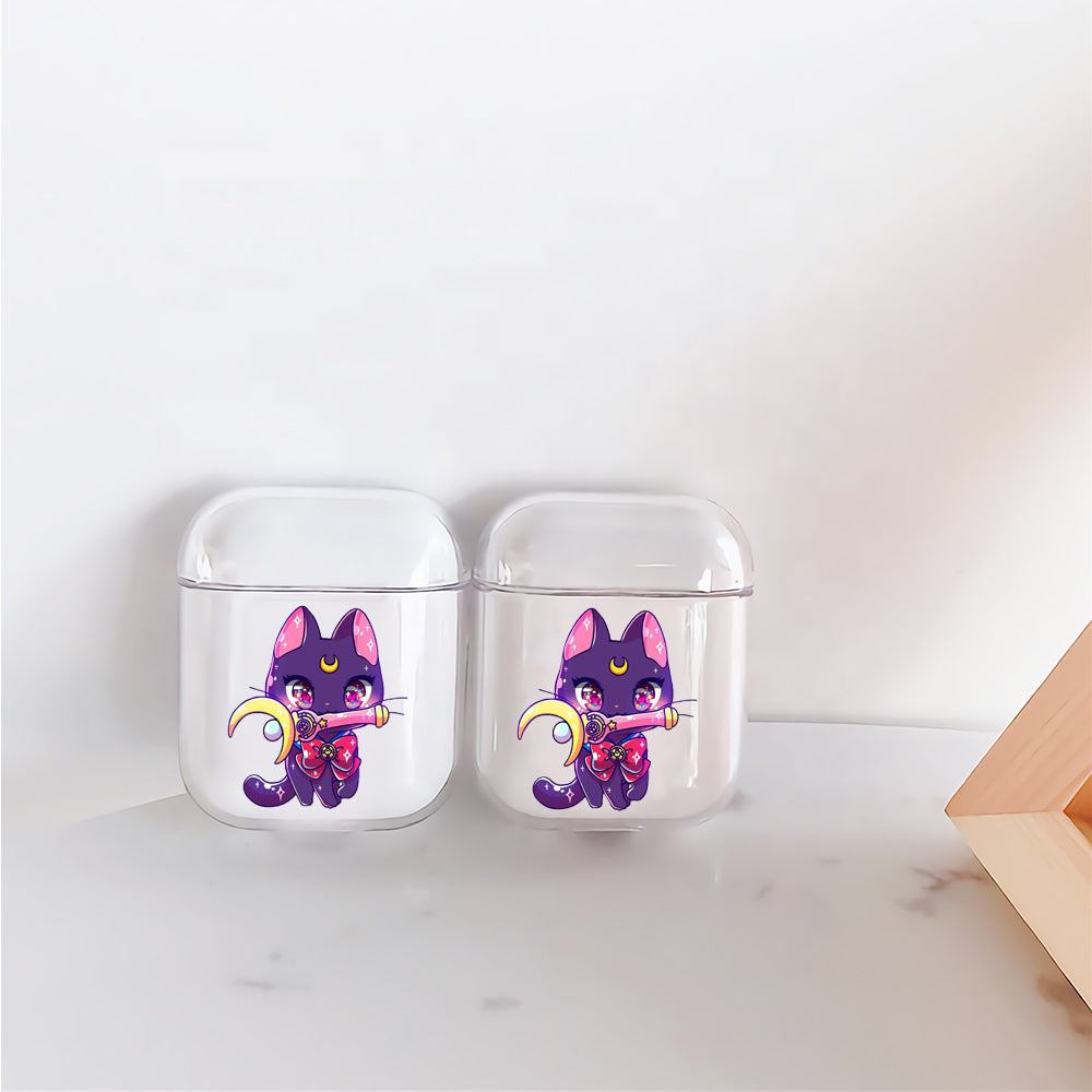 Luna Cute The Cat Protective Clear Case Cover For Apple Airpods