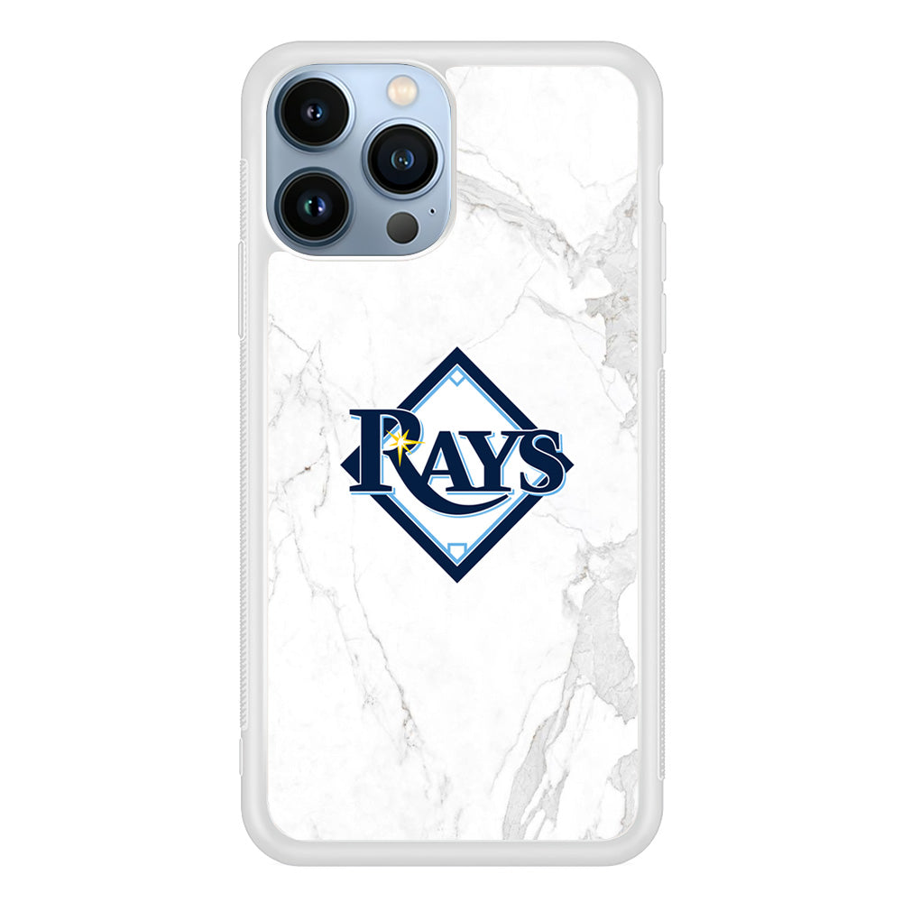 MLB Rays Logo Marble iPhone 13 Pro Max Case