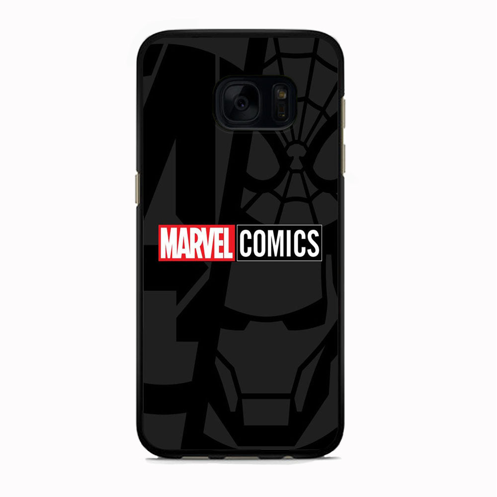 Marvel Comics Logo Grey Wallpaper Samsung Galaxy S7 Case