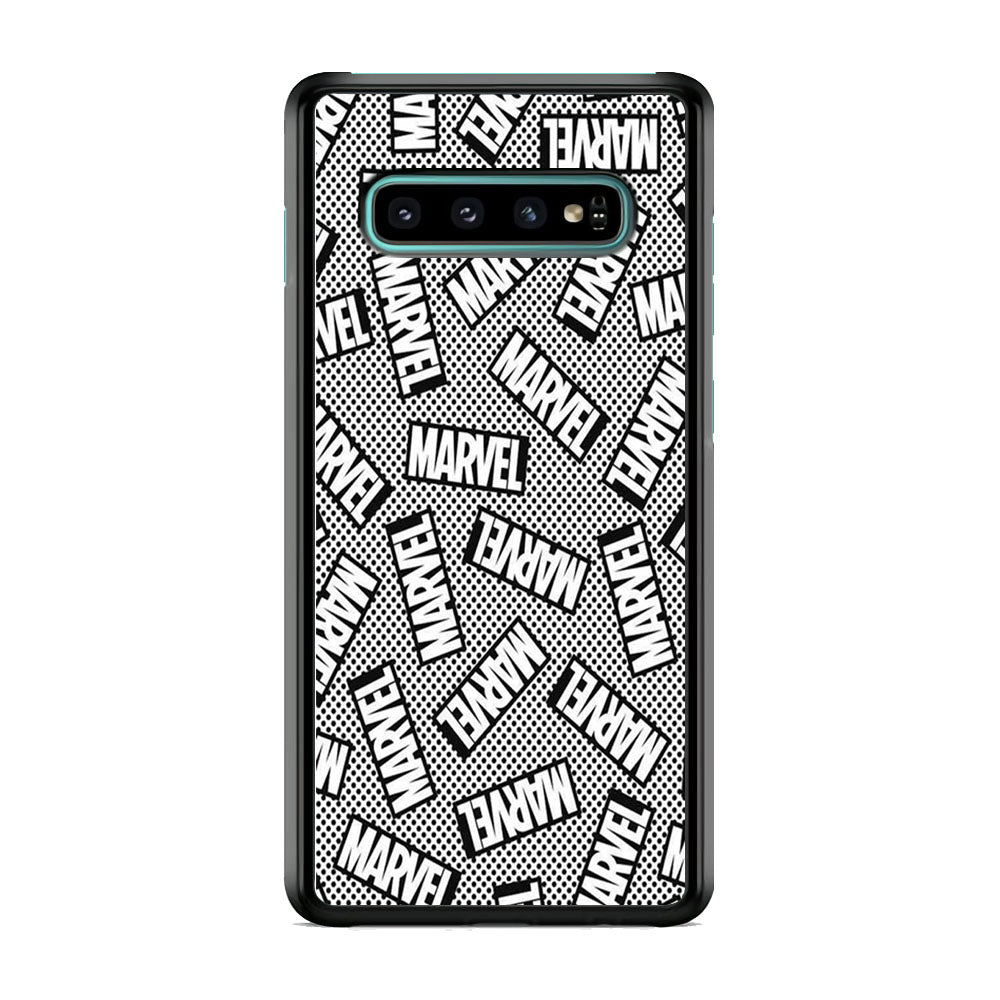 Marvel Logo Black White Polka Dots Samsung Galaxy S10 Case