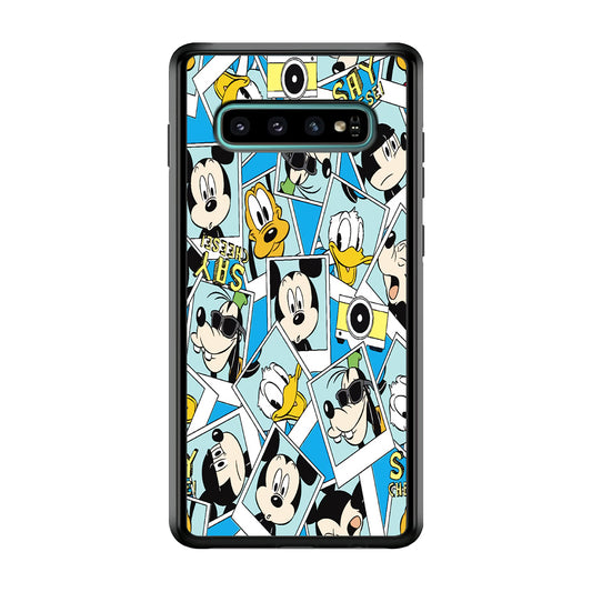 Mickey Family Photo In Frame Samsung Galaxy S10 Plus Case