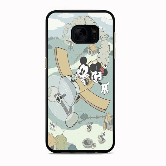 Mickey Mouse And Minnie fly With Air Craft Samsung Galaxy S7 Case