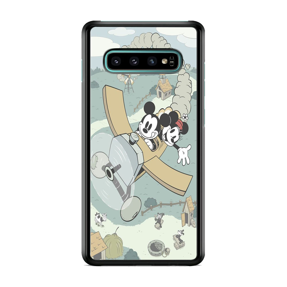 Mickey Mouse And Minnie fly With Air Craft Samsung Galaxy S10 Case