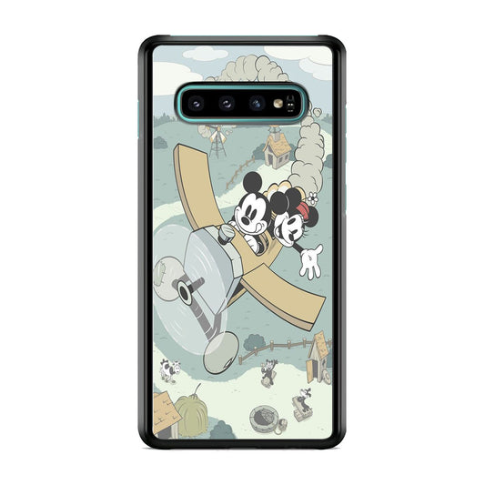 Mickey Mouse And Minnie fly With Air Craft Samsung Galaxy S10 Case