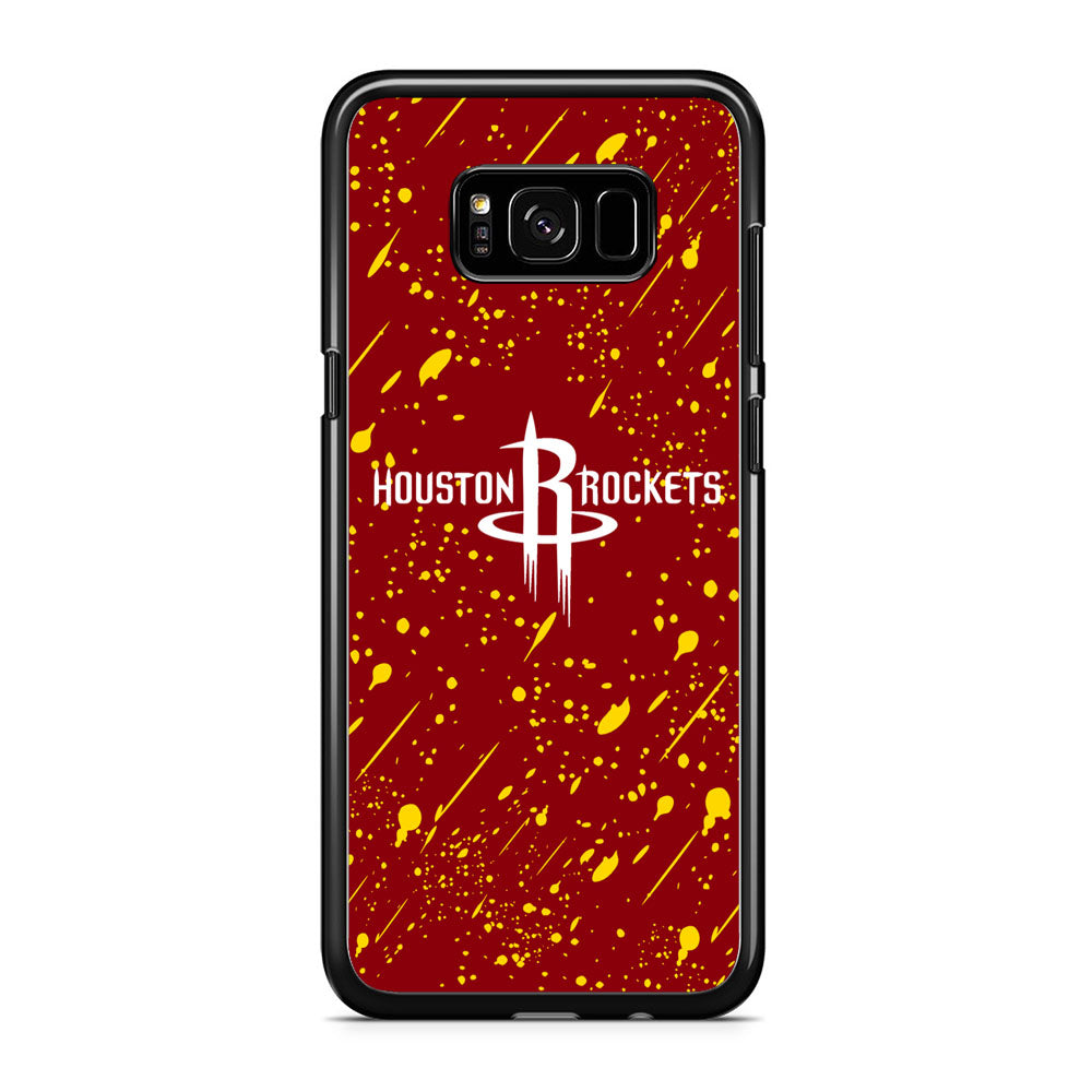 NBA Houston Rocket Logo Maroon Splash Yellow Paint Samsung Galaxy S8 Plus Case