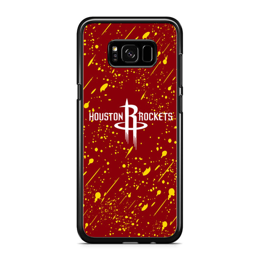 NBA Houston Rocket Logo Maroon Splash Yellow Paint Samsung Galaxy S8 Plus Case