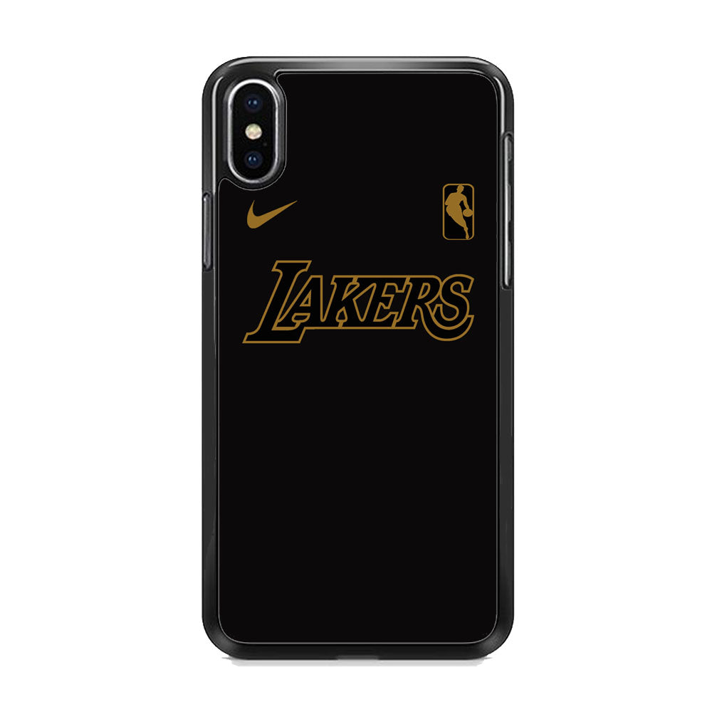 NBA Los Angeles Lakers Space Grey Nike Gold Logo iPhone Xs Max Case
