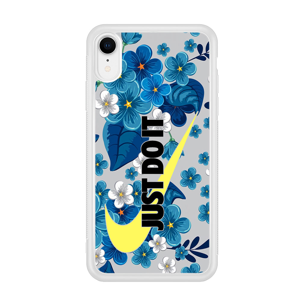 Nike Blue Flowers Just Do It iPhone XR Case