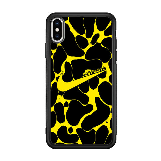 Nike Yellow Pattern Just Do It iPhone Xs Max Case