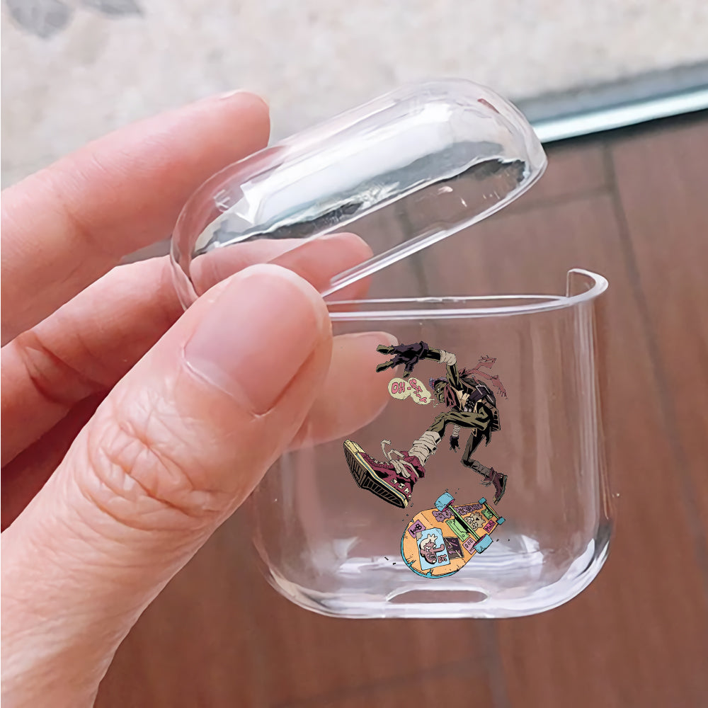 Ninja Play Skateboard Protective Clear Case Cover For Apple Airpods