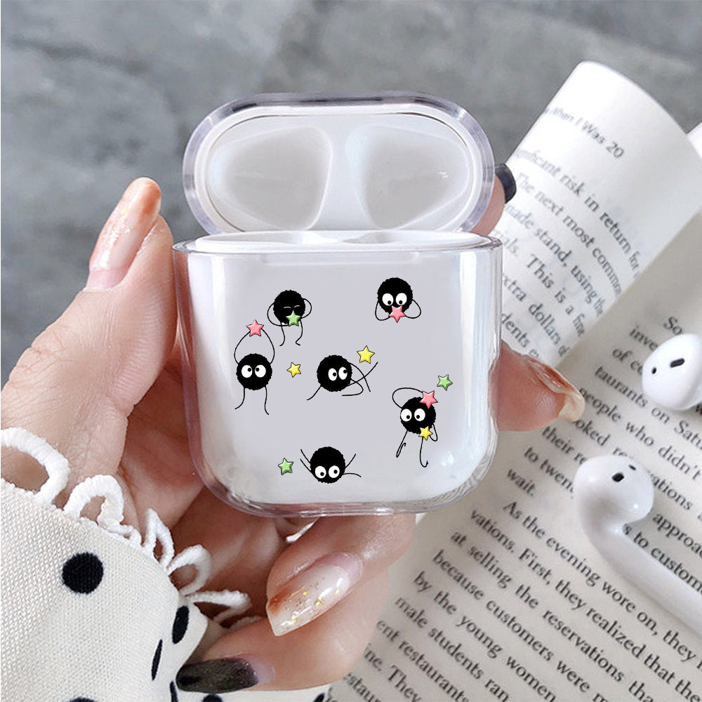 No Face Soot Sprites Play With Stars Protective Clear Case Cover For Apple Airpods