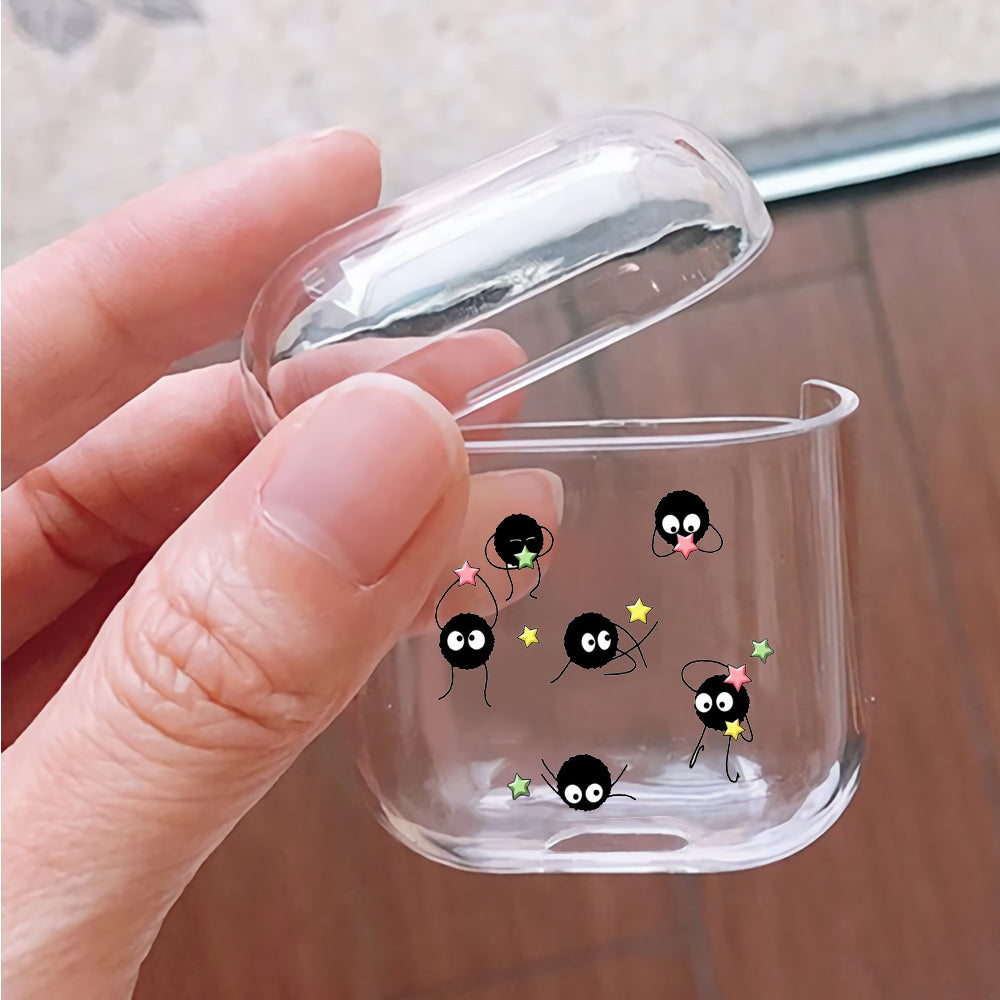No Face Soot Sprites Play With Stars Protective Clear Case Cover For Apple Airpods