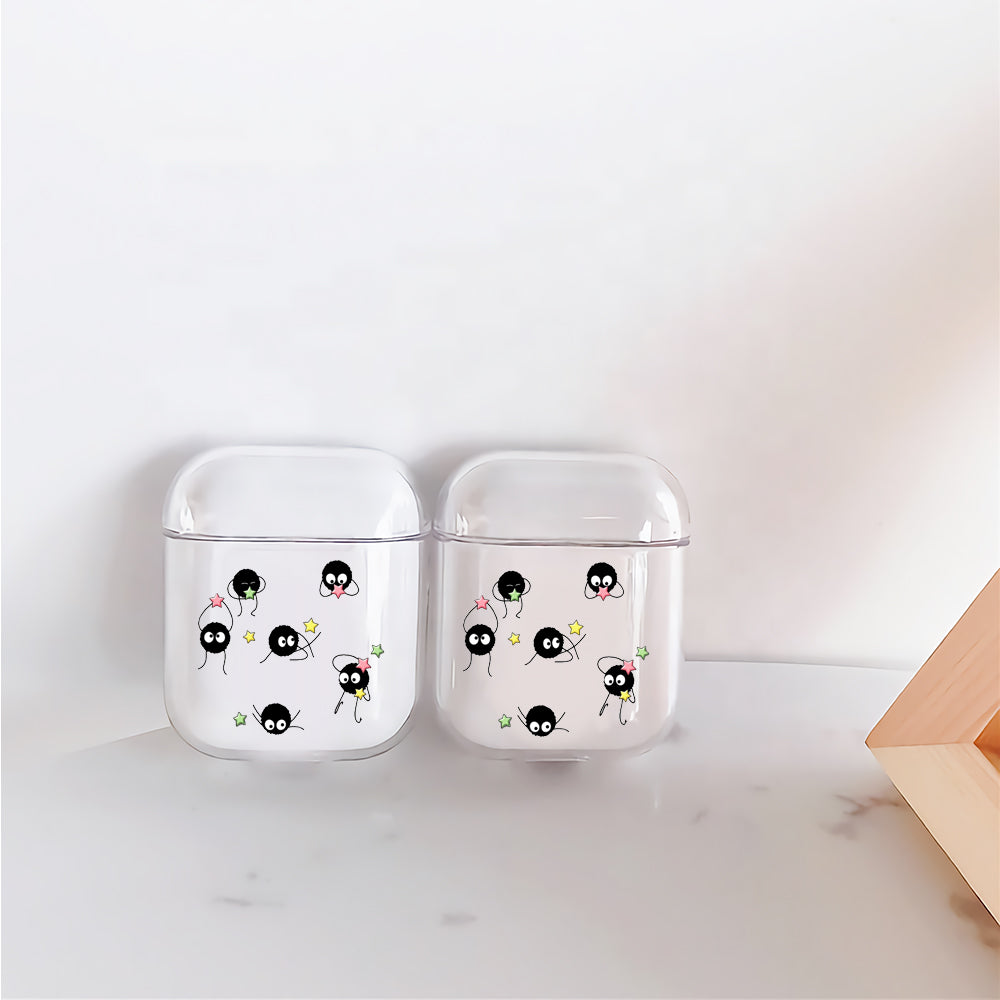 No Face Soot Sprites Play With Stars Protective Clear Case Cover For Apple Airpods