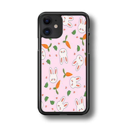 Rabbit Carrot Doodle iPhone 11 Case