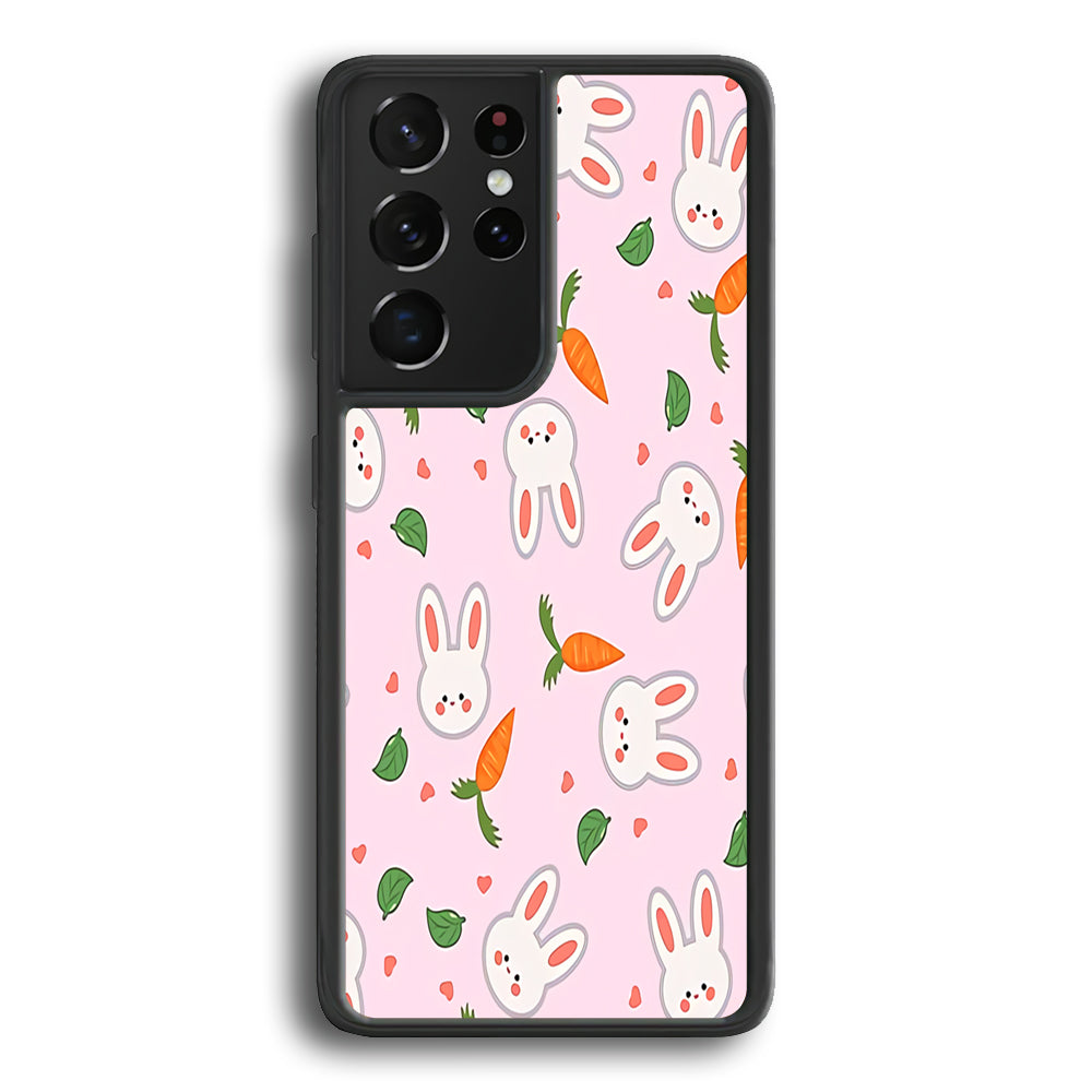Rabbit Carrot Doodle Samsung Galaxy S21 Ultra Case - Ezzystore