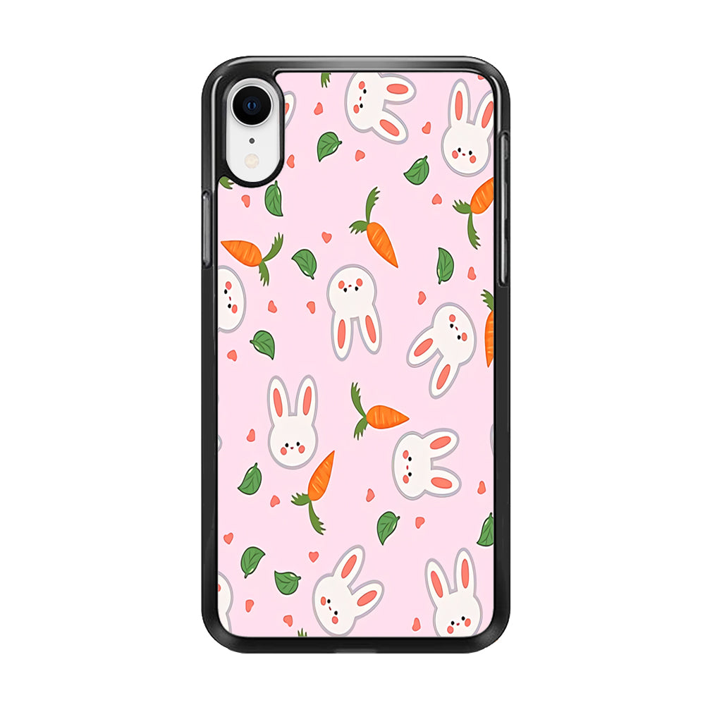 Rabbit Carrot Doodle iPhone XR Case
