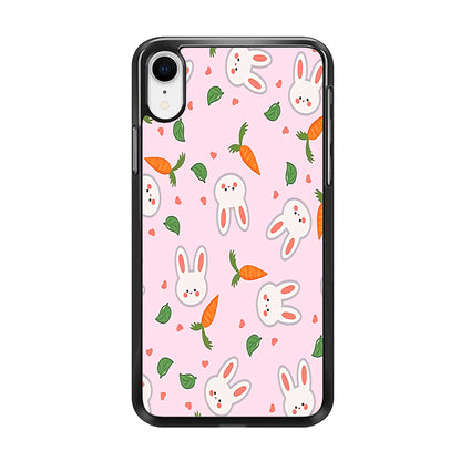 Rabbit Carrot Doodle iPhone XR Case