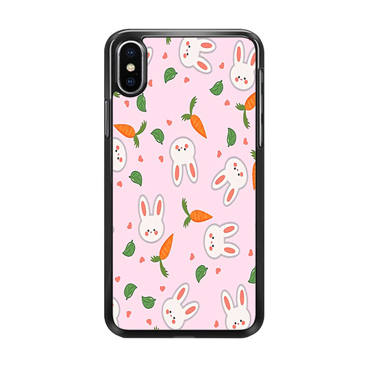 Rabbit Carrot Doodle iPhone Xs Max Case