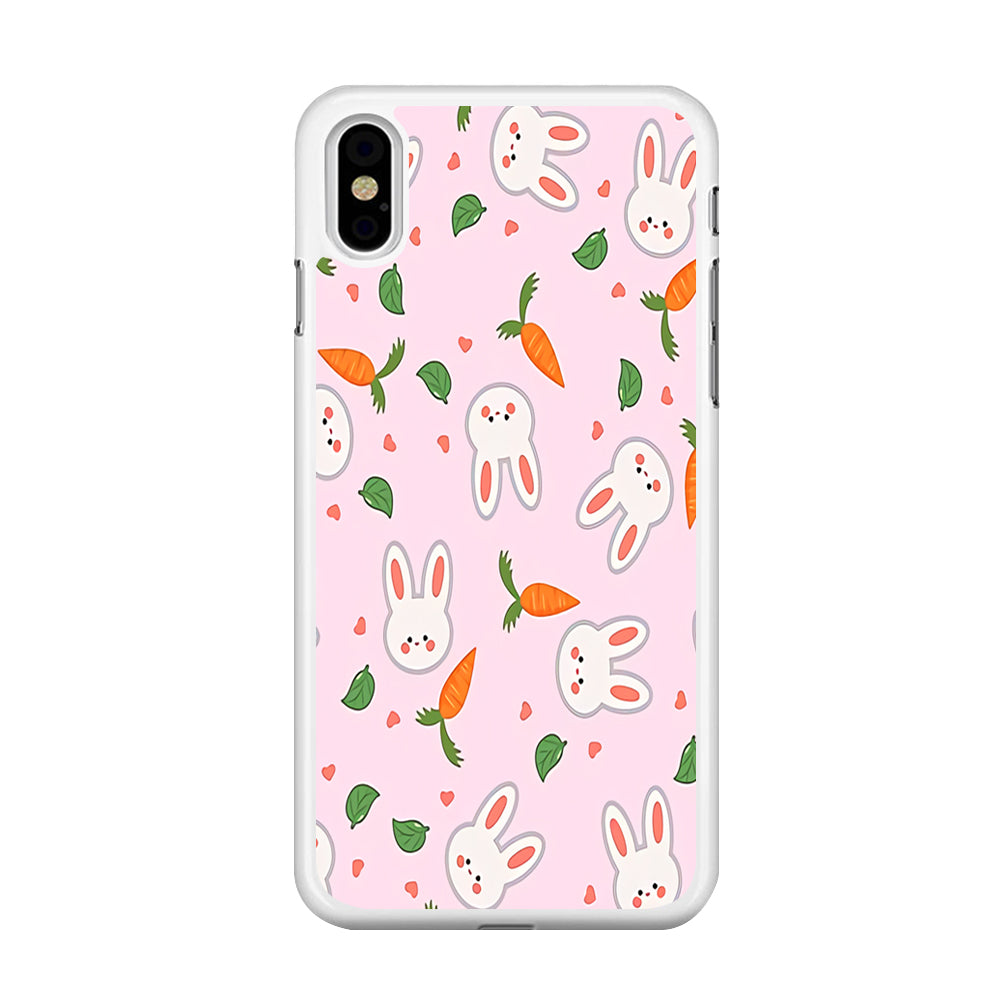 Rabbit Carrot Doodle iPhone Xs Max Case