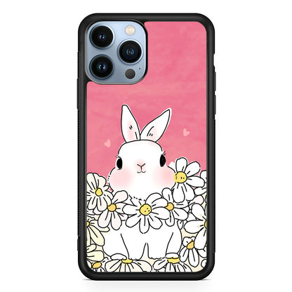 Rabbit Cute Flowers iPhone 13 Pro Case