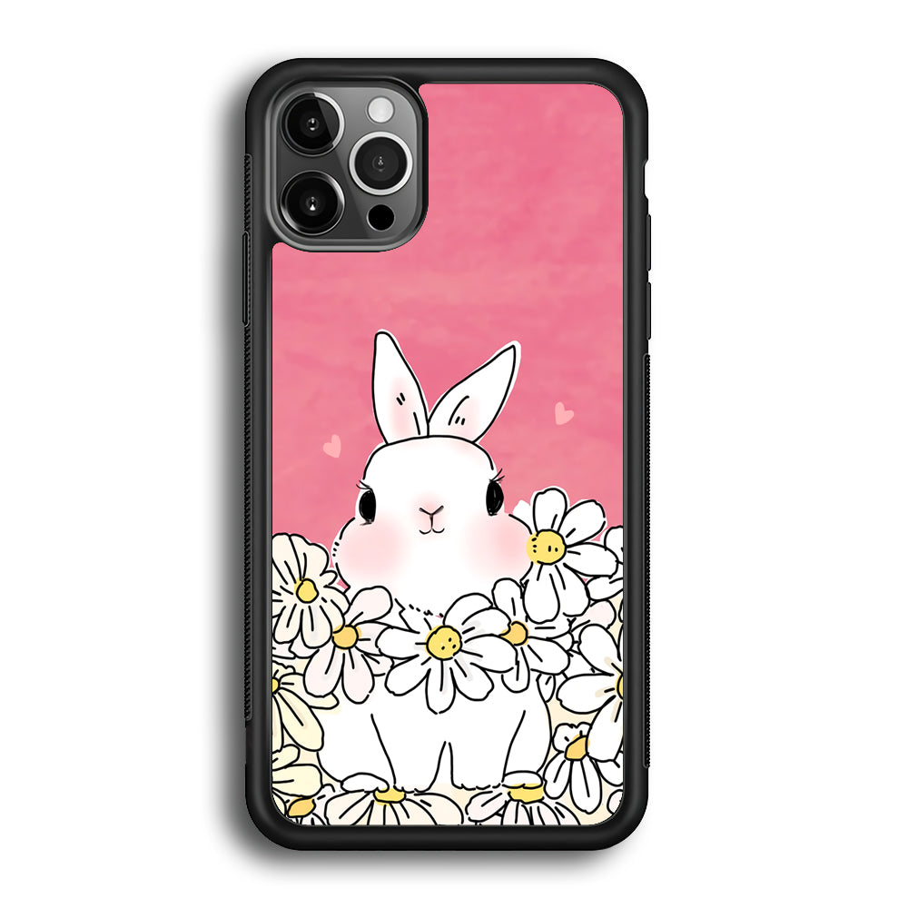 Rabbit Cute Flowers iPhone 12 Pro Max Case