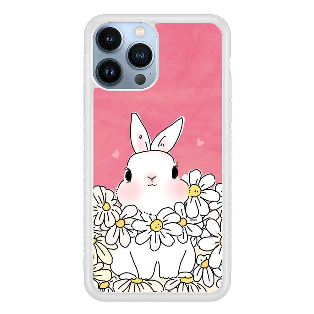 Rabbit Cute Flowers iPhone 13 Pro Case
