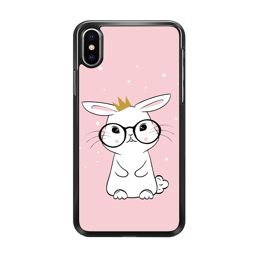 Rabbit Eyeglasses King iPhone X Case