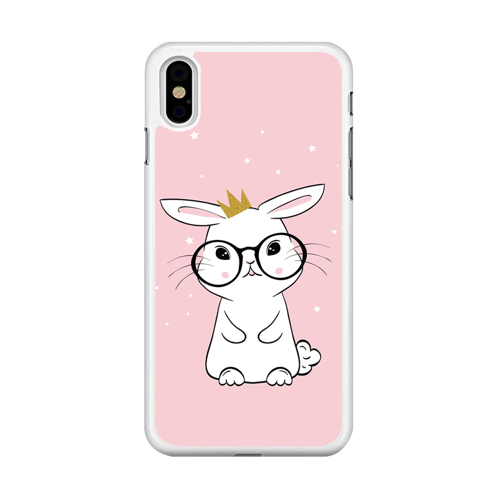 Rabbit Eyeglasses King iPhone Xs Max Case
